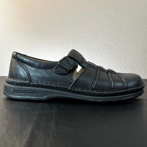 Birkenstock Germany Made Women 37 Madeira Black Leather Fisherman Sandal Narrow